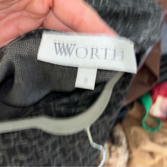 Worth charcoal gray geometric long sleeve dress large L like new - Picture 5 of 6